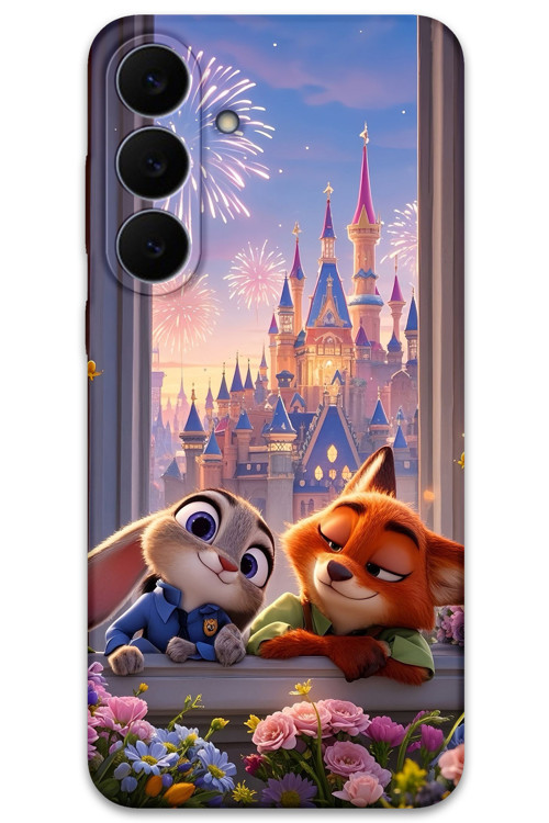 Galaxy S25 Fe Uyumlu Zootopia Desenli Telefon Kılıfı + Ekran Koruyucu - 5943