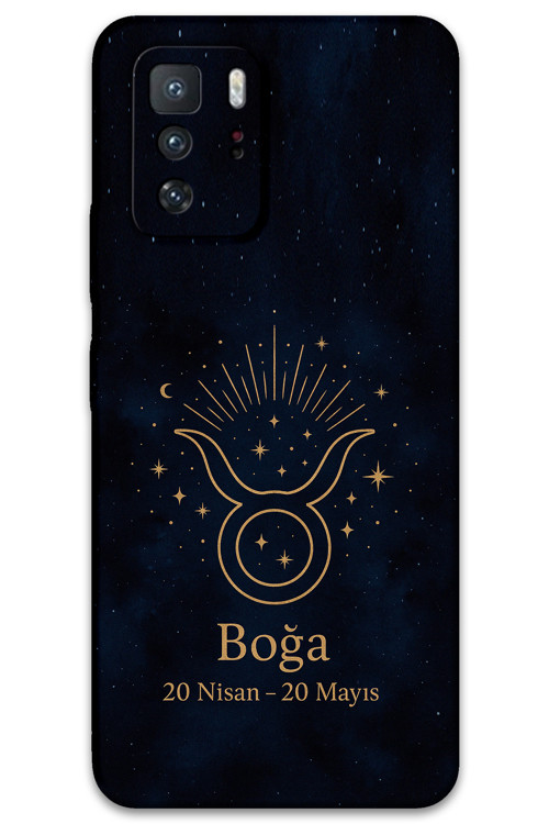 Poco X3 Gt Uyumlu Boğa Burcu Desenli Telefon Kılıfı + Ekran Koruyucu - 5769