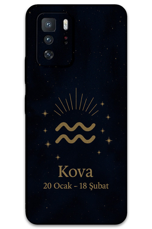 Poco X3 Gt Uyumlu Kova Burcu Desenli Telefon Kılıfı + Ekran Koruyucu - 5778