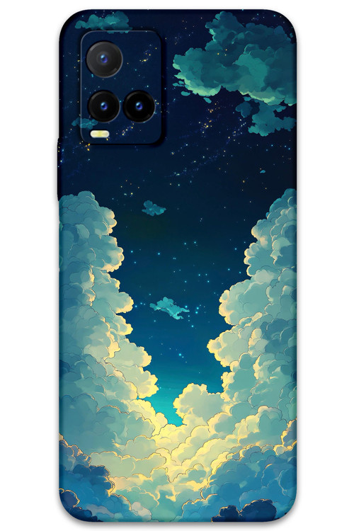 Vivo Y33S Uyumlu Uzay Desenli Telefon Kılıfı + Ekran Koruyucu - 5868