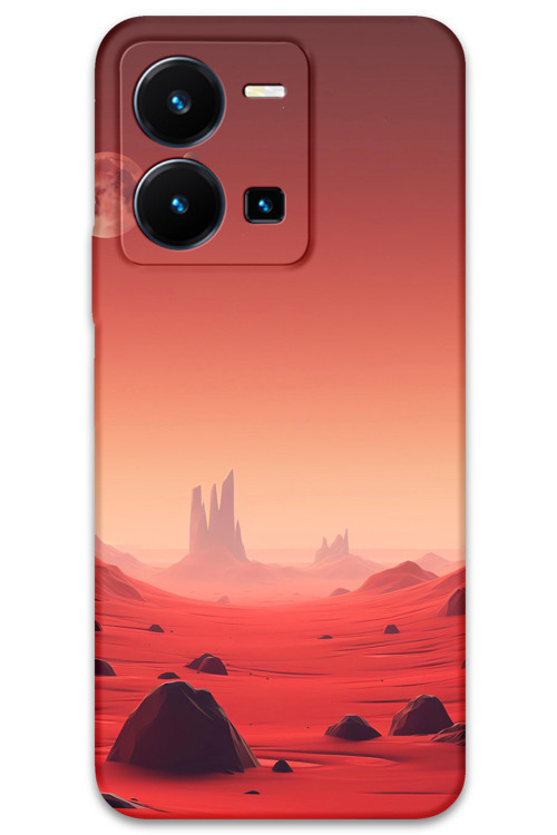 Vivo Y22S Uyumlu Uzay Desenli Telefon Kılıfı + Ekran Koruyucu - 5859
