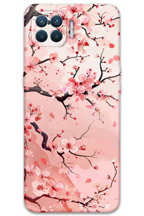 Oppo A73 Uyumlu Çiçek Desenli Telefon Kılıfı + Ekran Koruyucu - 5805