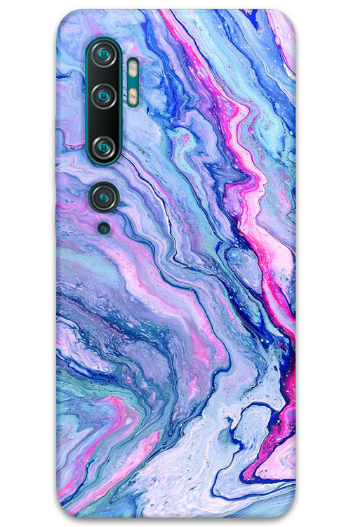 Xiaomi Mi Note 10 Uyumlu Mermer Desenli Telefon Kılıfı + Ekran Koruyucu - 5816
