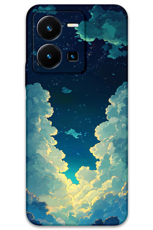 Vivo Y22S Uyumlu Uzay Desenli Telefon Kılıfı + Ekran Koruyucu - 5868