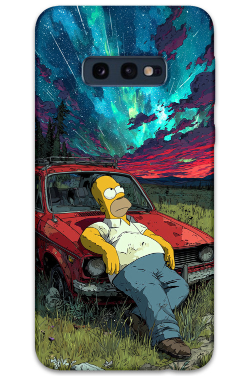 Galaxy S10E Uyumlu Simpson Desenli Telefon Kılıfı + Ekran Koruyucu - 5938
