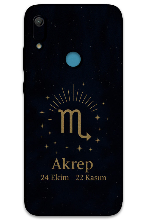 Huawei Y6S Uyumlu Akrep Burcu Desenli Telefon Kılıfı + Ekran Koruyucu - 5775