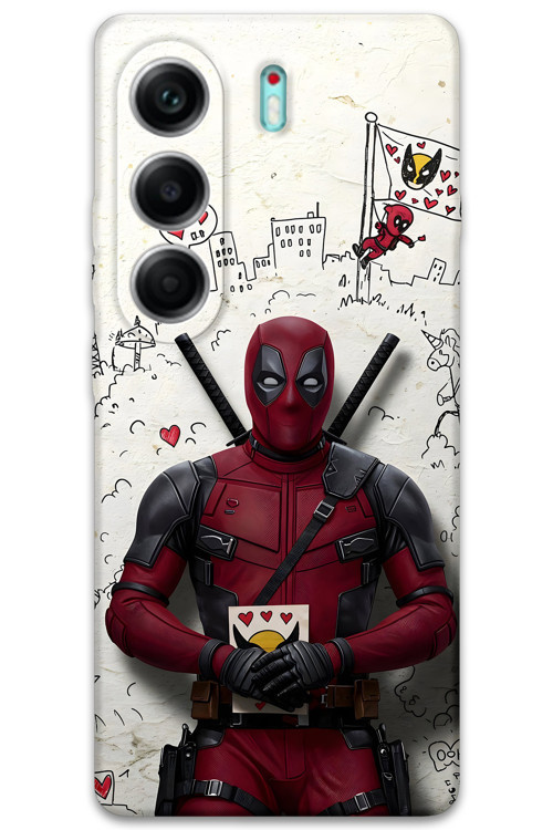 Tecno Camon 40 4G Uyumlu Deadpool Desenli Telefon Kılıfı + Ekran Koruyucu - 5927