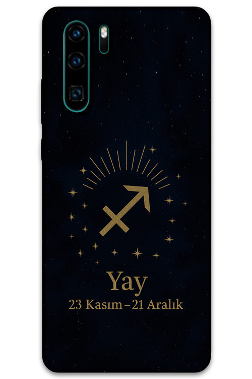 Huawei P30 Pro Uyumlu Yay Burcu Desenli Telefon Kılıfı + Ekran Koruyucu - 5776