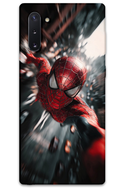 Galaxy Note 10 Uyumlu Spiderman Desenli Telefon Kılıfı + Ekran Koruyucu - 5933