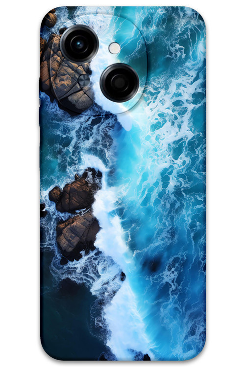 Tecno Spark Go 1 2025 Uyumlu Mermer Desenli Telefon Kılıfı + Ekran Koruyucu - 5810