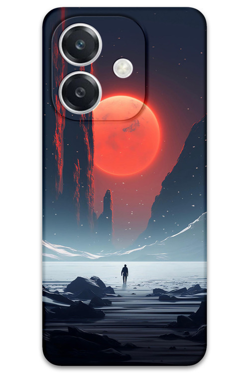 Oppo A3 Uyumlu Uzay Desenli Telefon Kılıfı + Ekran Koruyucu - 5861