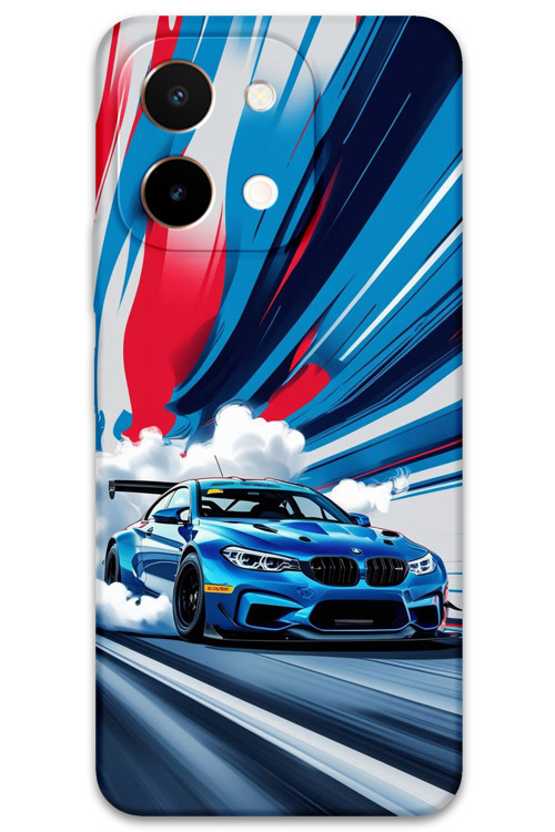 Vivo Y28 Uyumlu Araba Desenli Telefon Kılıfı + Ekran Koruyucu - 5762