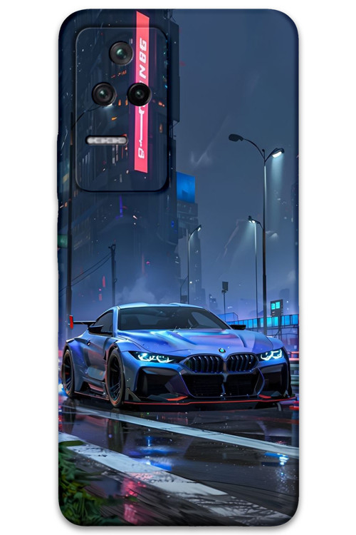 Poco F4 Uyumlu Araba Desenli Telefon Kılıfı + Ekran Koruyucu - 5767
