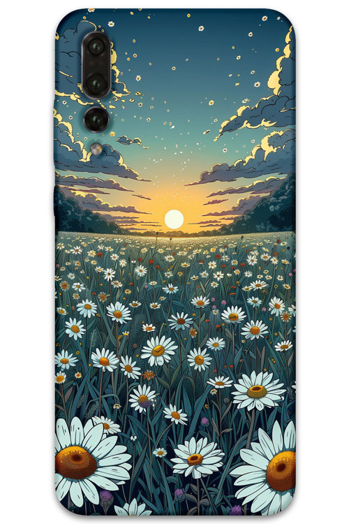 Huawei P20 Pro Uyumlu Çiçek Desenli Telefon Kılıfı + Ekran Koruyucu - 5792