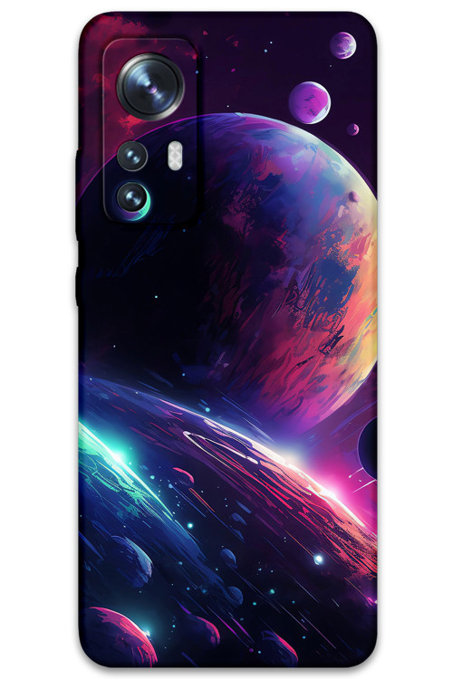 Xiaomi Mi 12 Uyumlu Uzay Desenli Telefon Kılıfı + Ekran Koruyucu - 5862