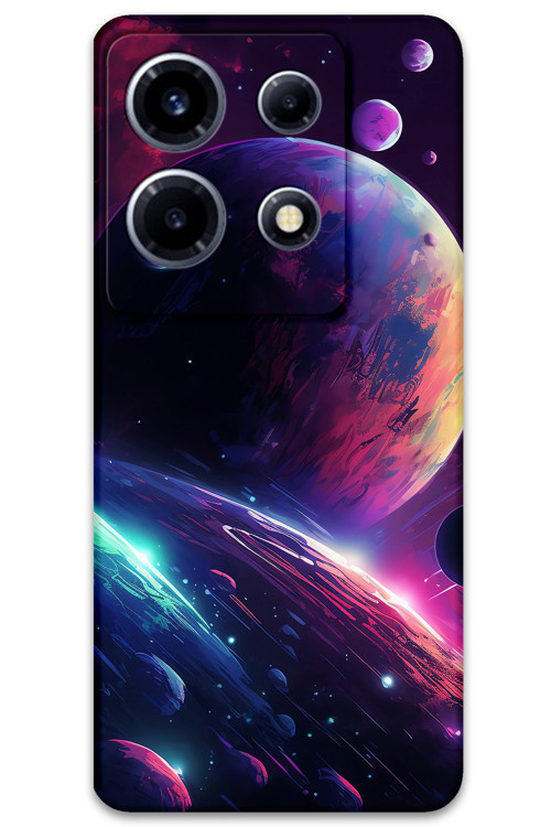 İnfinix Note 30 Vıp Uyumlu Uzay Desenli Telefon Kılıfı + Ekran Koruyucu - 5862