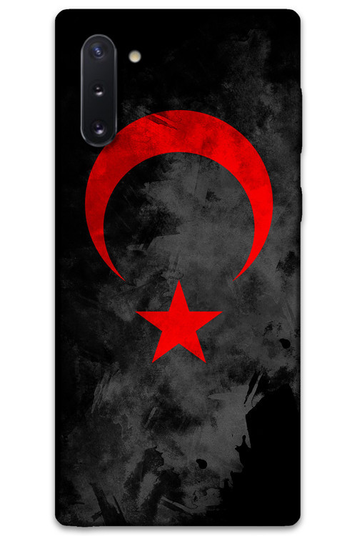 Galaxy Note 10 Uyumlu Türk Bayrağı Desenli Telefon Kılıfı + Ekran Koruyucu - 5852