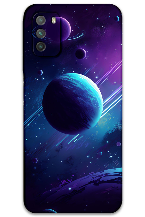 Poco M3 Uyumlu Uzay Desenli Telefon Kılıfı + Ekran Koruyucu - 5866