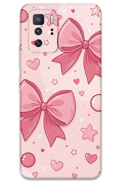 Poco X3 Gt Uyumlu Kurdele Desenli Telefon Kılıfı + Ekran Koruyucu - 5803