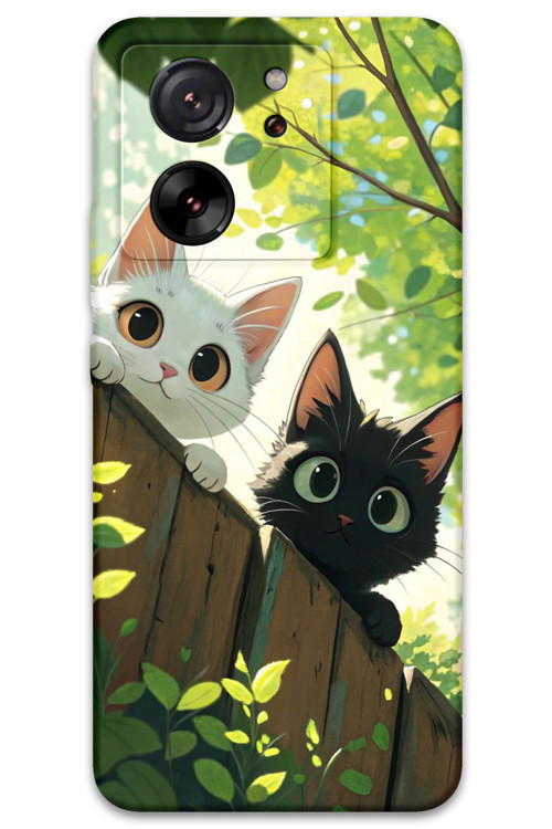 Xiaomi Mi 13T Uyumlu Kedi Desenli Telefon Kılıfı + Ekran Koruyucu - 5785