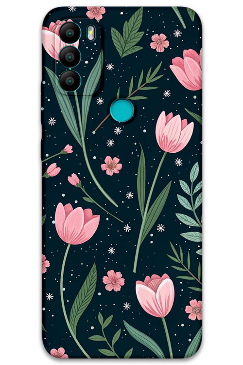 Gm 21 Plus Uyumlu Çiçek Desenli Telefon Kılıfı + Ekran Koruyucu - 5788