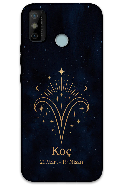 Tecno Spark 6 Go Uyumlu Koç Burcu Desenli Telefon Kılıfı + Ekran Koruyucu - 5768