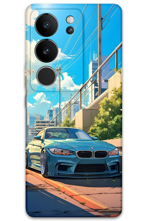 Vivo V29 Uyumlu Araba Desenli Telefon Kılıfı + Ekran Koruyucu - 5760