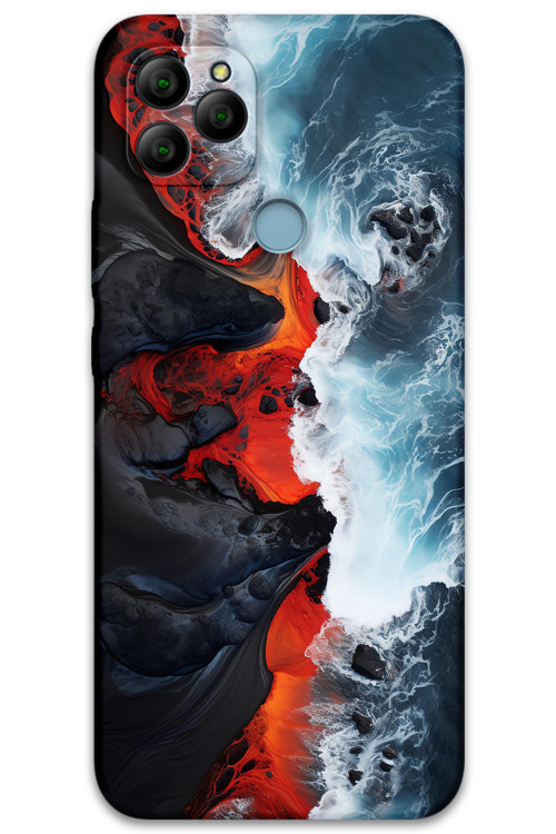 Gm 21 Uyumlu Mermer Desenli Telefon Kılıfı + Ekran Koruyucu - 5811