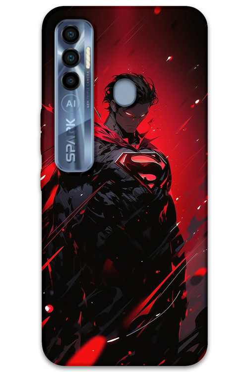 Tecno Spark 7 Pro Uyumlu Superman Desenli Telefon Kılıfı + Ekran Koruyucu - 5929