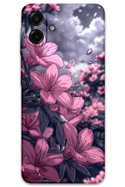 Galaxy A07 Uyumlu Çiçek Desenli Telefon Kılıfı + Ekran Koruyucu - 5796