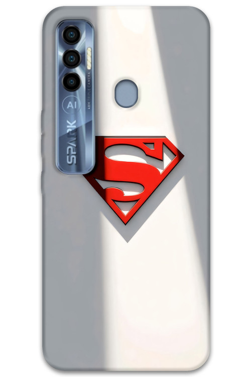 Tecno Spark 7 Pro Uyumlu Superman Desenli Telefon Kılıfı + Ekran Koruyucu - 5928