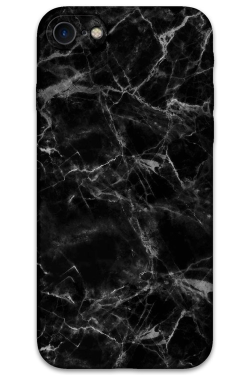 İphone Se 2020 Uyumlu Mermer Desenli Telefon Kılıfı + Ekran Koruyucu - 5815