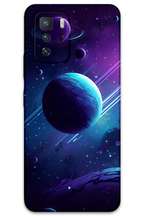 Poco X3 Gt Uyumlu Uzay Desenli Telefon Kılıfı + Ekran Koruyucu - 5866