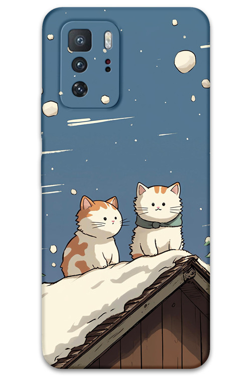 Poco X3 Gt Uyumlu Kedi Desenli Telefon Kılıfı + Ekran Koruyucu - 5780