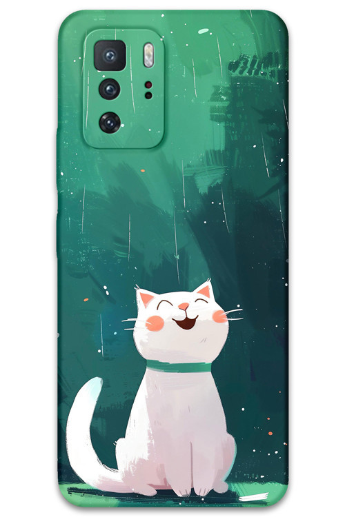 Poco X3 Gt Uyumlu Kedi Desenli Telefon Kılıfı + Ekran Koruyucu - 5781