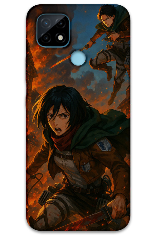 Realme C21 Uyumlu Anime Desenli Telefon Kılıfı + Ekran Koruyucu - 5744