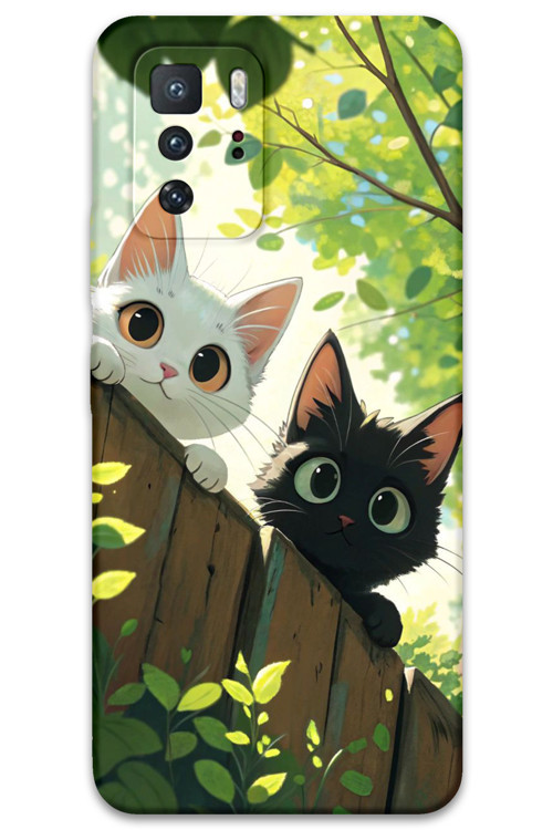 Poco X3 Gt Uyumlu Kedi Desenli Telefon Kılıfı + Ekran Koruyucu - 5785