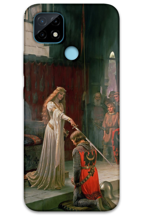 Realme C21 Uyumlu Retro Desenli Telefon Kılıfı + Ekran Koruyucu - 5835