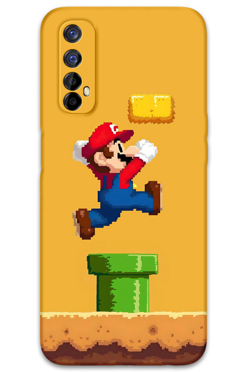 Realme 7 Uyumlu Mario Desenli Telefon Kılıfı + Ekran Koruyucu - 5941