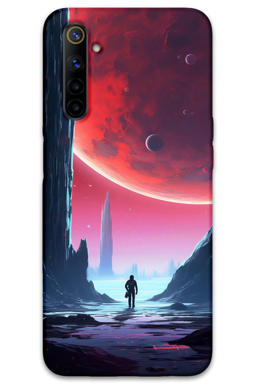 Realme 6 Uyumlu Uzay Desenli Telefon Kılıfı + Ekran Koruyucu - 5860