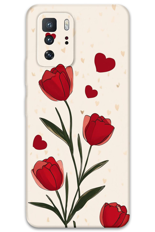 Poco X3 Gt Uyumlu Çiçek Desenli Telefon Kılıfı + Ekran Koruyucu - 5789