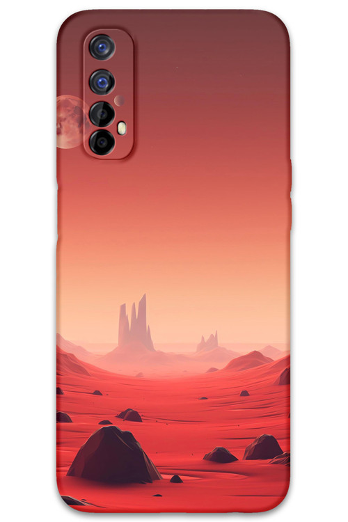 Realme 7 Uyumlu Uzay Desenli Telefon Kılıfı + Ekran Koruyucu - 5859