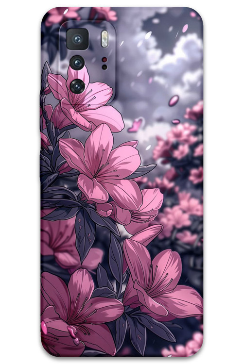 Poco X3 Gt Uyumlu Çiçek Desenli Telefon Kılıfı + Ekran Koruyucu - 5796