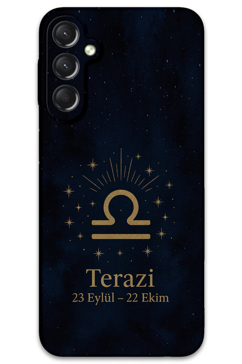 Galaxy M14 Uyumlu Terazi Burcu Desenli Telefon Kılıfı + Ekran Koruyucu - 5774