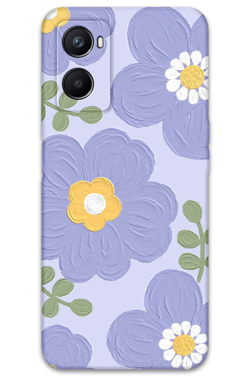 Oppo A96 Uyumlu Çiçek Desenli Telefon Kılıfı + Ekran Koruyucu - 5799