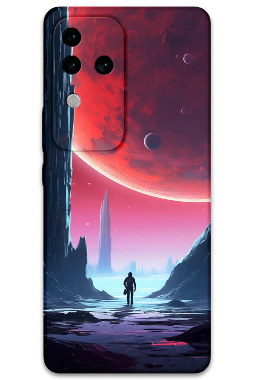 Vivo V30 Uyumlu Uzay Desenli Telefon Kılıfı + Ekran Koruyucu - 5860