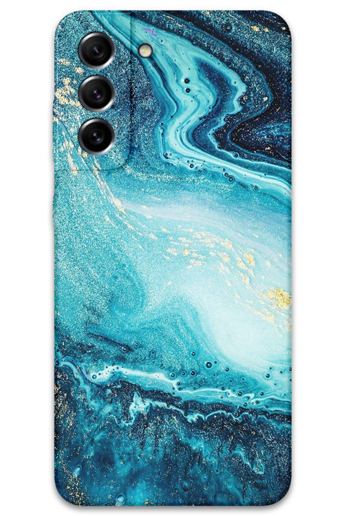 Galaxy S21 Uyumlu Mermer Desenli Telefon Kılıfı + Ekran Koruyucu - 5818