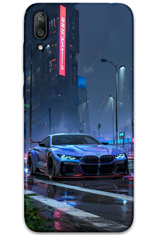 Huawei Y7 Prime 2019 Uyumlu Araba Desenli Telefon Kılıfı + Ekran Koruyucu - 5767