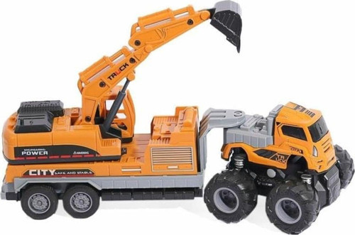 Sürtmeli 4X4 İnşaat Araçları Ekskavatör Kepçe 27 Cm Oyuncak İş Makinası Oyuncak Kepçe