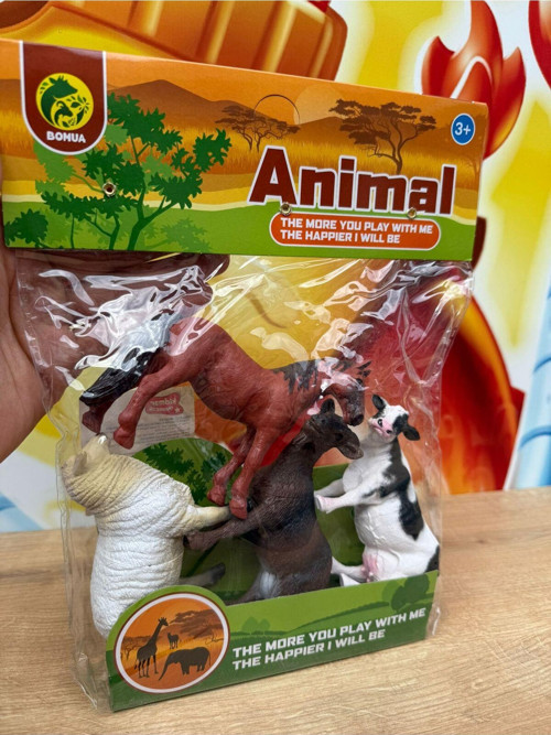 Çiftlik Hayvanları Koyun İnek Keçi At Toplam 4 Parça Oyuncak Hayvan Figürleri Set Büyük Boy